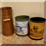 D10. Copper bucket and metal waste bins. 